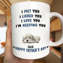 Dog Lovers, Dog Dad, Happy, Pet Lovers, Pet Dad - Sleeping Dog I Love You Dad - Personalized Mug