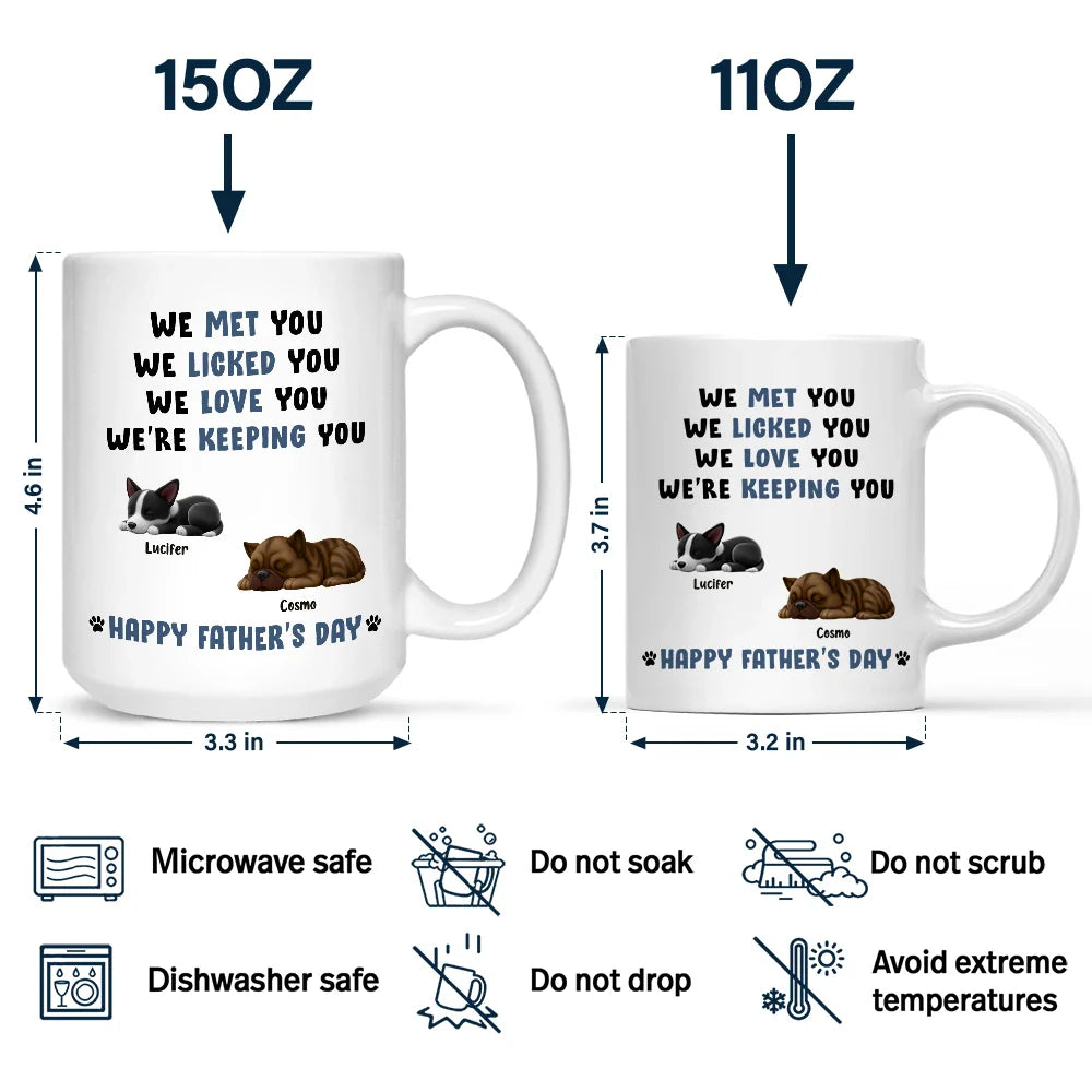 Dog Lovers, Dog Dad, Happy, Pet Lovers, Pet Dad - Sleeping Dog I Love You Dad - Personalized Mug