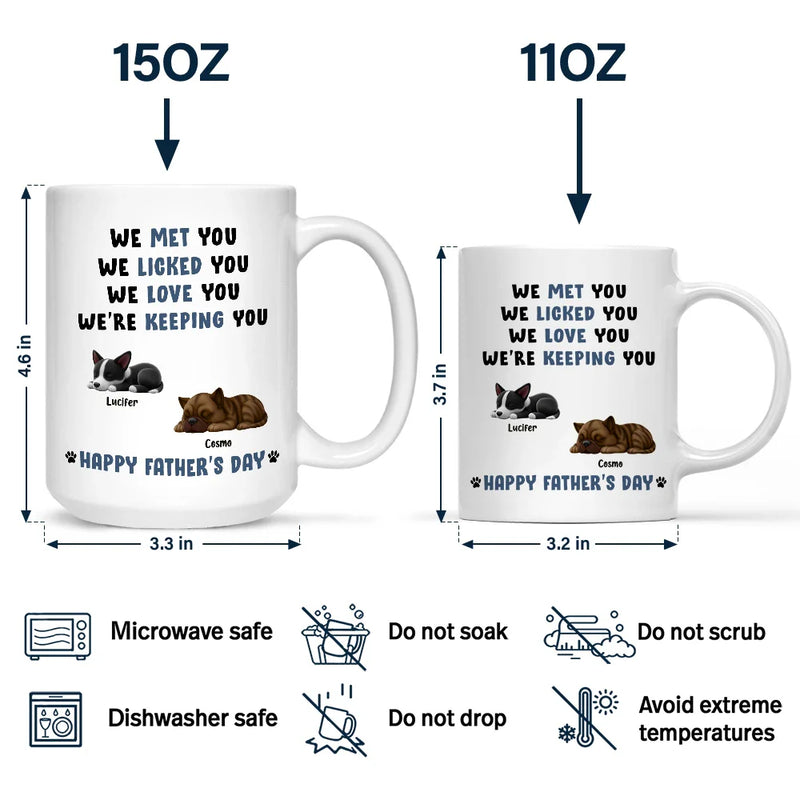 Dog Lovers, Dog Dad, Happy, Pet Lovers, Pet Dad - Sleeping Dog I Love You Dad - Personalized Mug