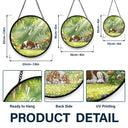 Dog Lovers,Dog Mom,Dog Dad,Happy - Sleeping Dog In The Garden - Personalized Stained Glass Window Hanging Suncatcher