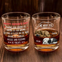 Pet Lovers, Pet Dad, Dog Lovers, Dog Dad, Happy, Gift For Father - Sleeping Dog Thanks For Loving Me - Personalized Whiskey Glass