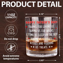 Pet Lovers, Pet Dad, Dog Lovers, Dog Dad, Happy, Gift For Father - Sleeping Dog Thanks For Loving Me - Personalized Whiskey Glass