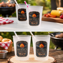 Gift For Yourself,Grilling,Custom Text,Happy - Smoke House And Grill Barbecue - Personalized Frosted Cups