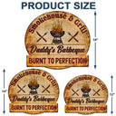 Gift For Father, Grilling, Happy - Smokehouse & Grill Dad's Barbeque - Personalized Custom Shaped Metal Sign