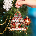 Christmas,Family,Icon,Happy - Snowman Christmas Family - Personalized Custom Shaped Acrylic Ornament