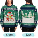 Gift For Grandparents,Happy,Christmas - Snowman Grandparents Ceramic Effect - Personalized Unisex Ugly Sweater