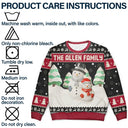 Gift For Grandparents,Happy,Christmas - Snowman Grandparents Ceramic Effect - Personalized Unisex Ugly Sweater