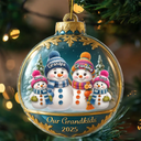 Gift For Grandpa,Gift For Women,Christmas,Top Market,Happy,Gift For Grandma,Gift For Grandparents - Snowman Our Grandkids - Personalized Custom Shaped Acrylic Ornament