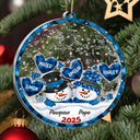 Christmas, Gift For Grandparents, Gift For Grandma, Gift For Grandpa, Grandma - Grandkids, Happy - Snowman Papa & Nana Christmas - Personalized 3-Layered Acrylic Shaker Ornament