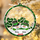 Christmas, Gift For Grandparents, Gift For Grandma, Gift For Grandpa, Grandma - Grandkids, Happy - Snowman Papa & Nana Christmas - Personalized 3-Layered Acrylic Shaker Ornament