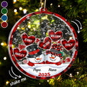 Christmas, Gift For Grandparents, Gift For Grandma, Gift For Grandpa, Grandma - Grandkids, Happy - Snowman Papa & Nana Christmas - Personalized 3-Layered Acrylic Shaker Ornament