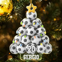 Gift For Yourself, Gift For Women, Gift For Men, Baseball, Basketball, Football, Golf, Happy, Christmas - Soccer Christmas Tree - Personalized Custom Shaped Acrylic Ornament