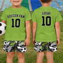 Gift For Kids, Summer, Football (Soccer), Confident, Summer Soccer Games, Custom Text - Soccer Football Baseball Basketball Son Daughter, Sport Lovers - Personalized Kids Clothing Set