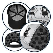 Gift For Father,Gift For Grandpa,Football (Soccer),Non-Eng,Icon,Confident - Soccer Football Dad Papa Kids Backside Line Art - Personalized Classic Cap