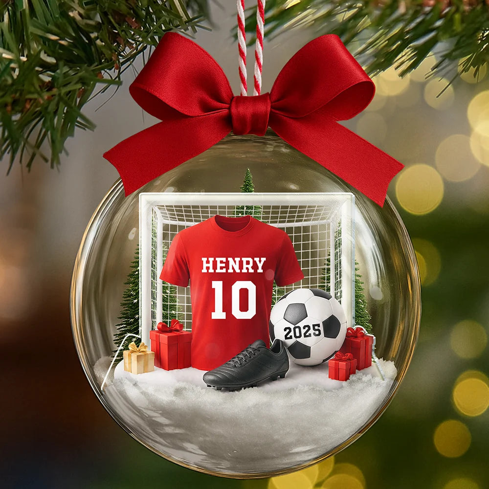 Soccer Player Uniform - Personalized 3D Acrylic Ball Ornament