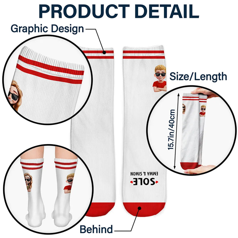 Gift For Couples, Gift For Husband, Gift For Wife, Gift For Boyfriend, Gift For Girlfriend, Love, Christmas - Sole Mates - Personalized Socks