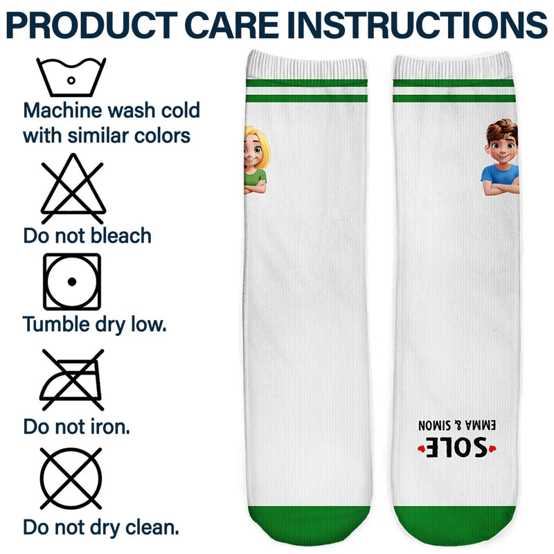 Gift For Couples, Gift For Husband, Gift For Wife, Gift For Boyfriend, Gift For Girlfriend, Love, Christmas - Sole Mates - Personalized Socks