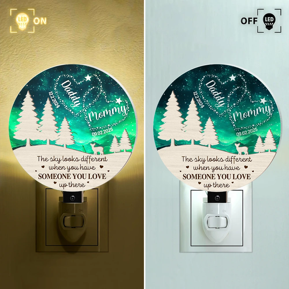 Gift For Yourself,Memorial,Family,Pet Lovers,Dog Lovers,Cat Lovers,Sad,Christmas - Someone You Love Up There - Personalized Plug-in Night Light