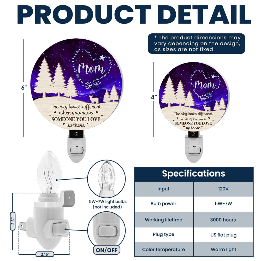 Gift For Yourself,Memorial,Family,Pet Lovers,Dog Lovers,Cat Lovers,Sad,Christmas - Someone You Love Up There - Personalized Plug-in Night Light