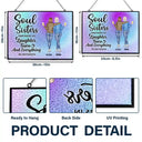 Gift For Bestie, Funny - Soul Sisters Partners In Everything - Personalized Horizontal Stained Glass Suncatcher