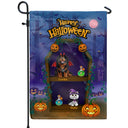 Halloween,Pet Lovers,Funny - Spooky Cute Pets In Coffin Shelves - Personalized Flag