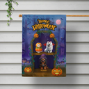 Halloween,Pet Lovers,Funny - Spooky Cute Pets In Coffin Shelves - Personalized Flag