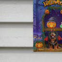 Halloween,Pet Lovers,Funny - Spooky Cute Pets In Coffin Shelves - Personalized Flag