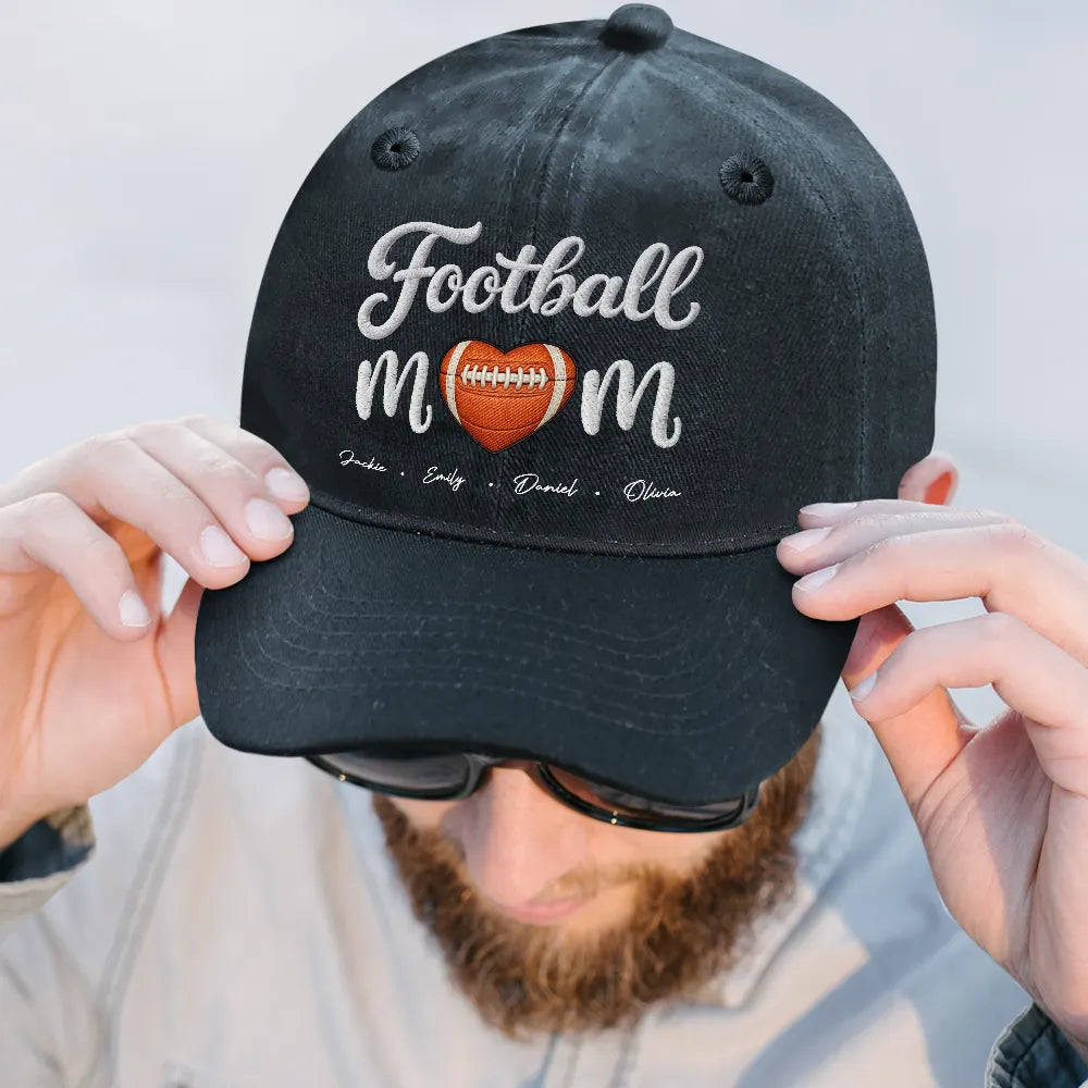 Sport Mom Embroidery Style - Personalized Vintage Washed Denim Cap