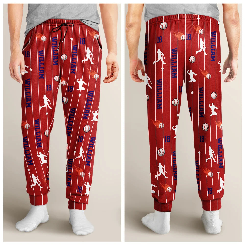 Top Market, Baseball, Playful, Gift For Yourself, Icon - Sports Lovers Number And Name - Personalized Pajama Pants