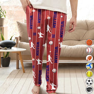Sports Lovers Number And Name - Personalized Pajama Pants