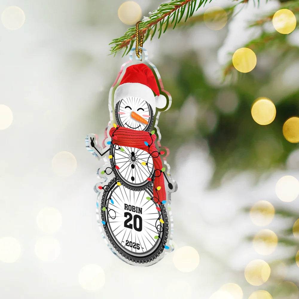 Christmas,Funny,Custom Photo,Gift For Yourself - Sports Snowman - Personalized Custom Shaped Acrylic Ornament