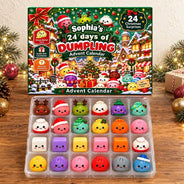 Adorable,Christmas,Custom Text,Gift For Kids - Squishy 24 Days Of Dumpling Festive Gift For Kids - Personalized Christmas Countdown Advent Calendar