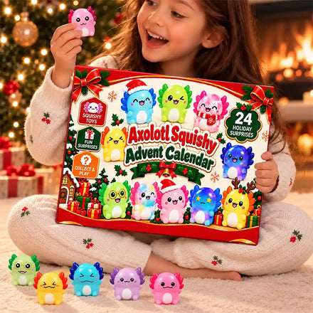 Squishy Axolotl Gift For Kids - Personalized Festive Christmas Countdown Advent Calendar