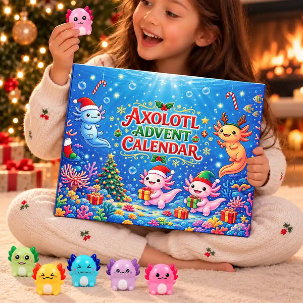 Squishy Axolotl Gift For Kids - Personalized Winter Christmas Countdown Advent Calendar