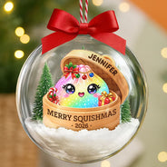 Playful,Christmas,Gift For Kids,Icon - Squishy Dumpling Keepsake Gift For Squishy Hunter - Personalized 3D Acrylic Ball Ornament