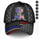 Gift For Father, Gift For Grandpa - Star & Stripes First Dad Now Papa - Personalized Classic Cap