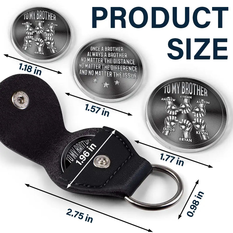 Gift For Brothers, Happy - Star & Stripes Once A Brother Always A Brother - Personalized Leather Pocket Hug