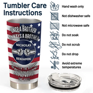 Gift For Brothers,Happy - Star & Stripes Once A Brother Always A Brother - Personalized Tumbler