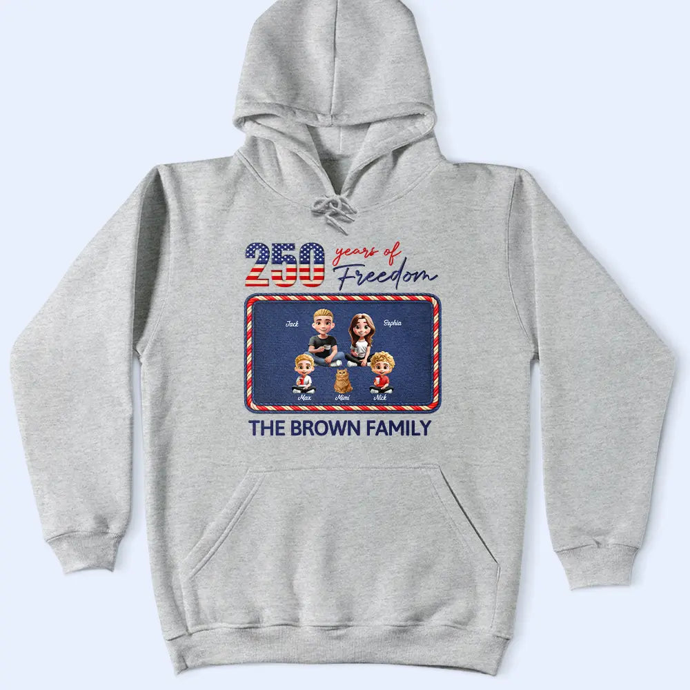 America 250th,Family,Gift For Father,Gift For Mother,Gift For Husband,Gift For Wife,Happy,Independence Day,Gift For Daughter,Gift For Son - Stars And Stripes 250 Years Of Freedom - Personalized T Shirt