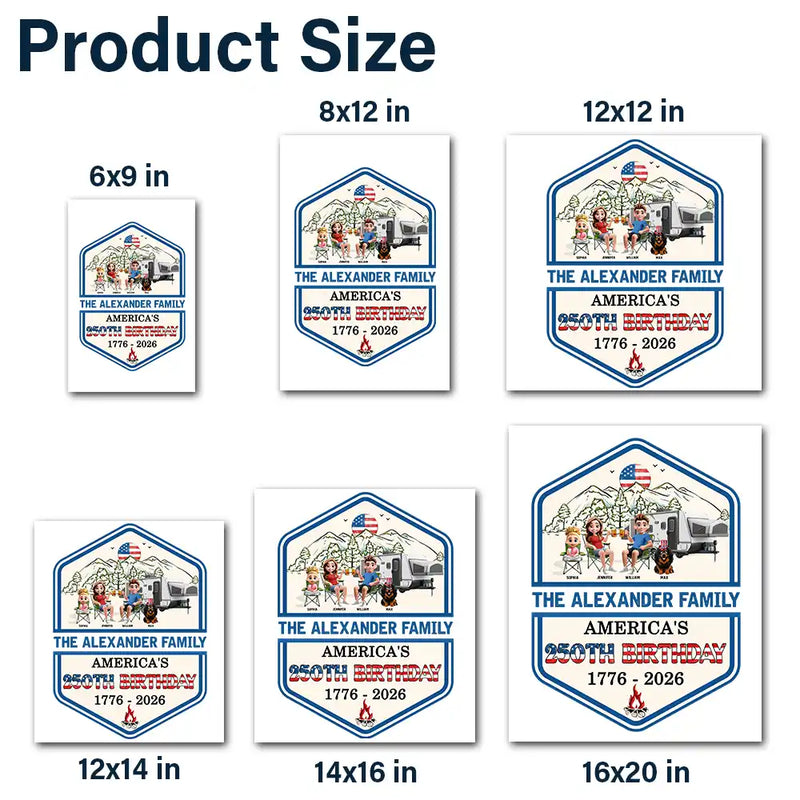 Independence Day,America 250th,Family,Camping,Happy - Stars And Stripes 250th Birthday Of America - Personalized Decor Decal