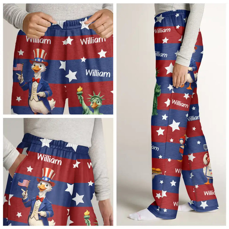 Gift For Yourself,Family,Happy,Independence Day - Stars And Stripes America Silly Goose - Personalized Pajama Pants