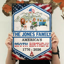 Independence Day, America 250th, Family, Camping, Happy - Stars And Stripes American 250th Birthday Family Camping - Personalized Classic Metal Signs