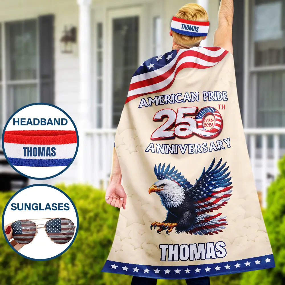 Stars And Stripes American Pride 250th - Personalized Costume Cape