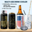 Gift For Father, Gift For Grandpa, Happy - Stars And Stripes Best Dad Ever Fist Bump - Personalized 4 In 1 Can Cooler Tumbler