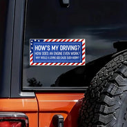 America 250th,Independence Day - Stars And Stripes Car Bumper Sticker How Is My Driving - Personalized Decor Decal
