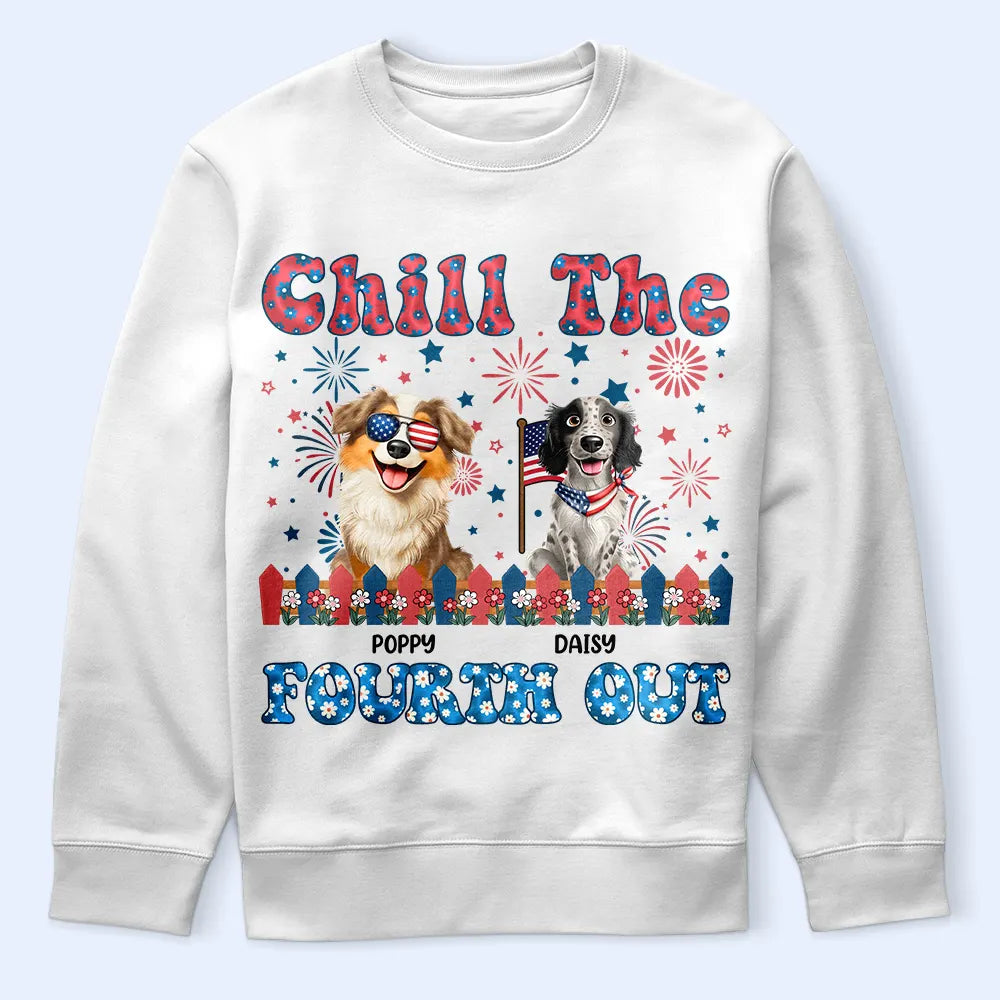 Stars And Stripes Chill The Fourth Out - Personalized T Shirt