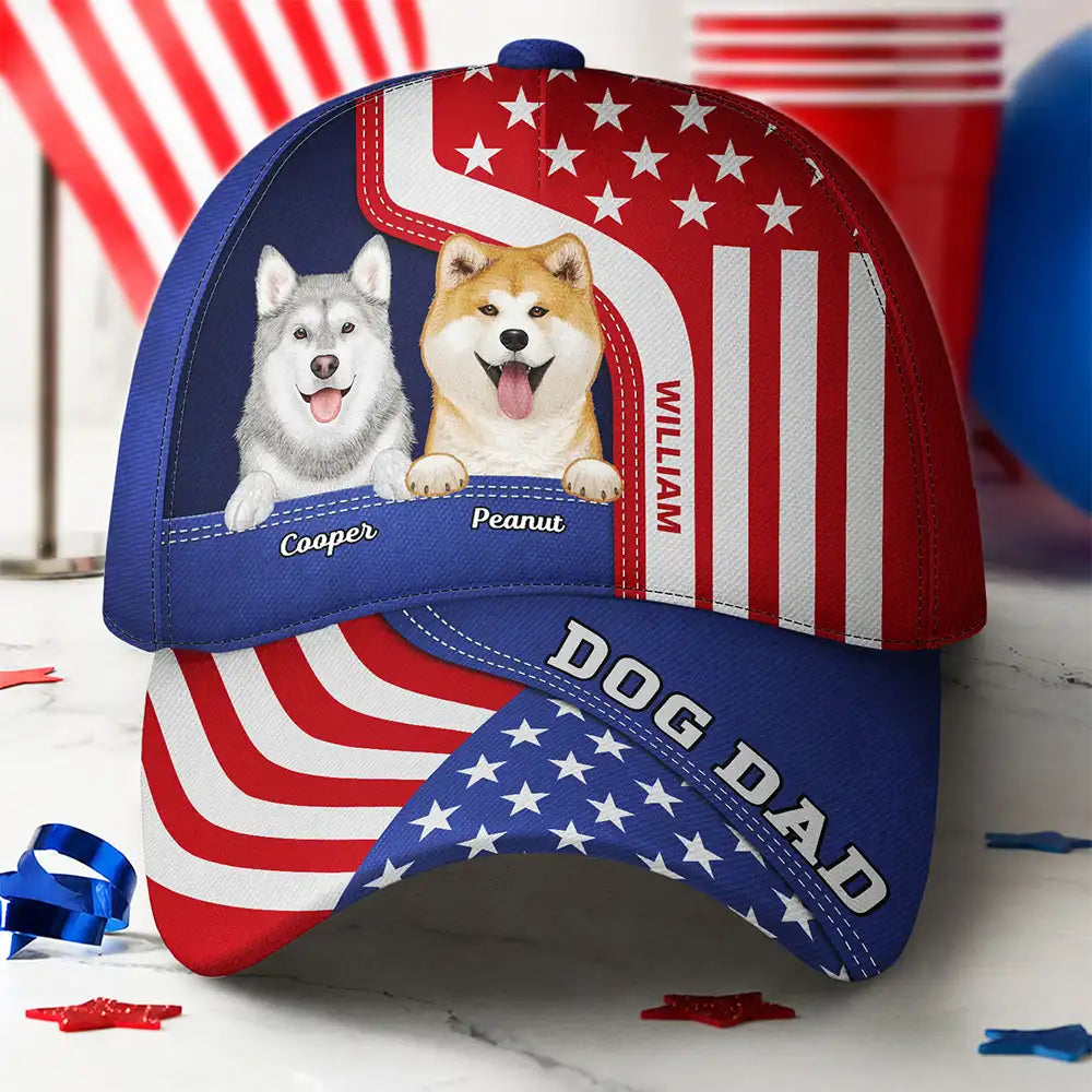 Stars And Stripes Dog Dad Pet Father - Personalized Classic Cap