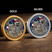 America 250th,Independence Day,No Custom,Gift For Yourself,Proud - Stars And Stripes Eagle America 250th Anniversary - Commemorative Keepsake Coin