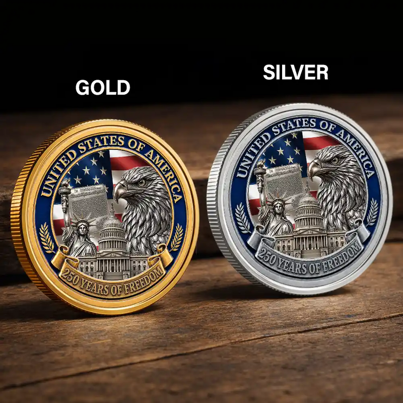 America 250th,Independence Day,No Custom,Gift For Yourself,Proud - Stars And Stripes Eagle America 250th Anniversary - Commemorative Keepsake Coin
