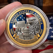 America 250th,Independence Day,No Custom,Gift For Yourself,Proud - Stars And Stripes Eagle America 250th Anniversary - Commemorative Keepsake Coin